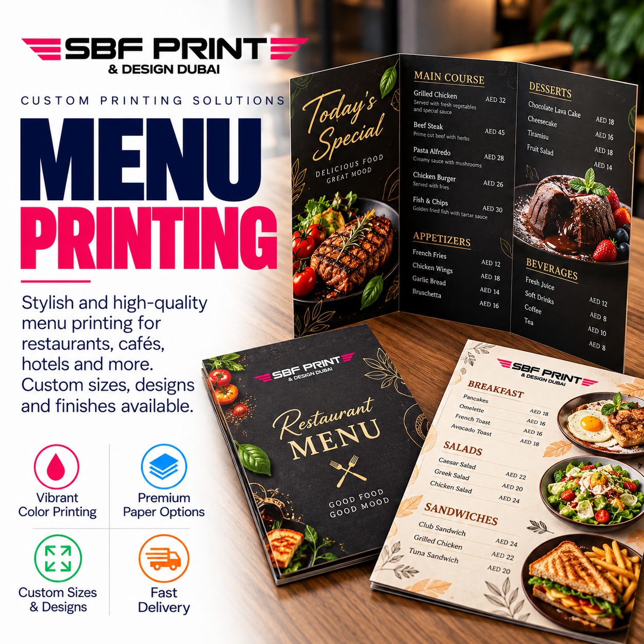 Menu Printing Dubai — SBF Print