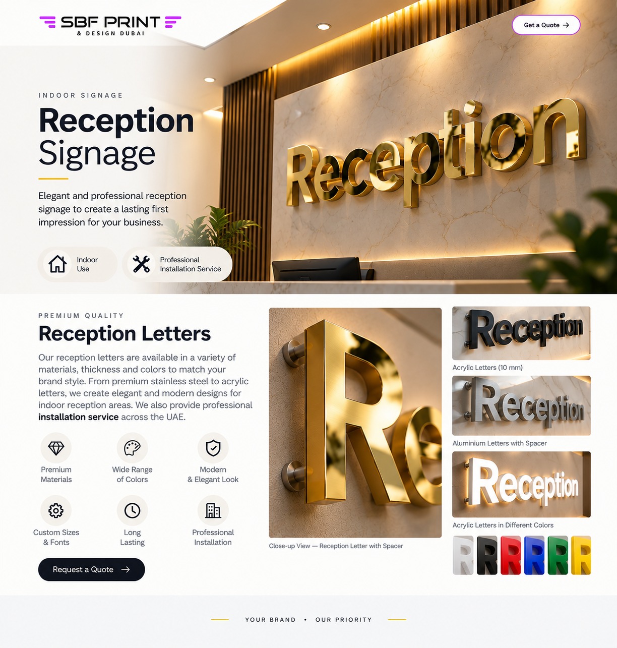 Reception & Office Signage